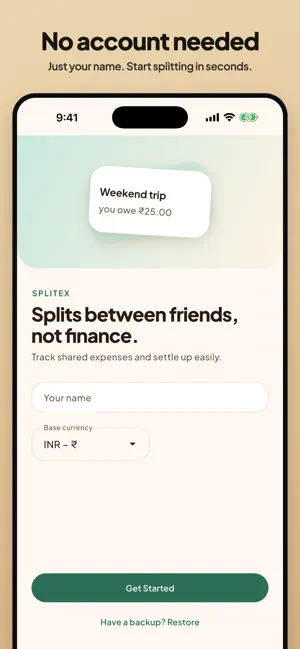 SplitEx: Offline Expense Split screenshot 1