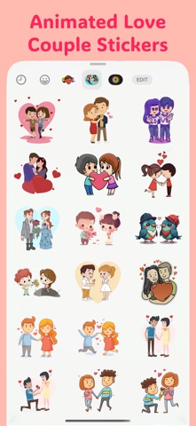 Animated Love Couple Stickers screenshot