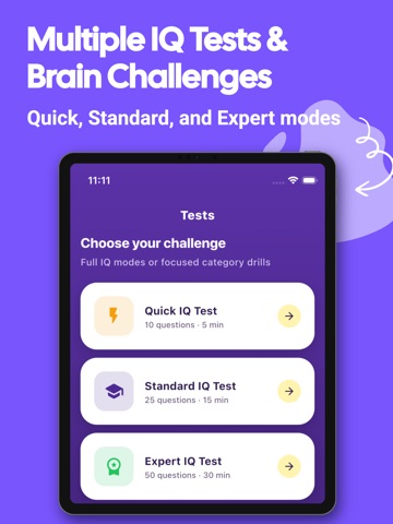 IQ Intelligence Test iPad screenshot