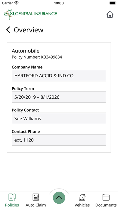 Central Insurance Screenshot