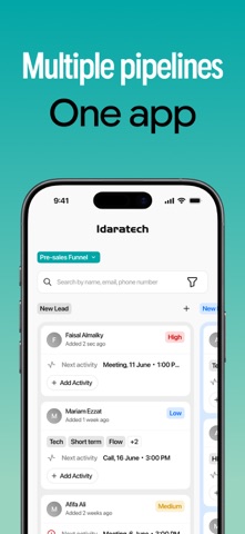 Idaratech CRM iPhone screenshot