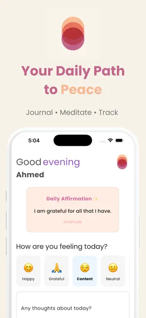 Mindful Journaling: NeuroPeace screenshot 1
