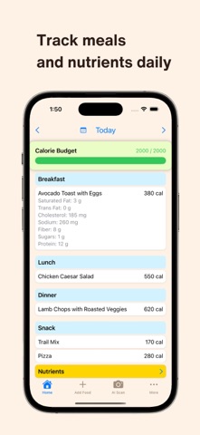 Calorie Counter・ iPhone screenshot