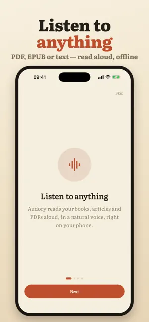 Audory: PDF to Audiobook screenshot 1