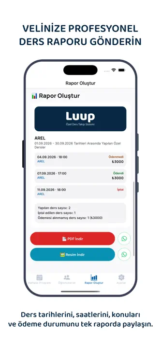 Luup: Özel Ders Takip Sistemi screenshot 5