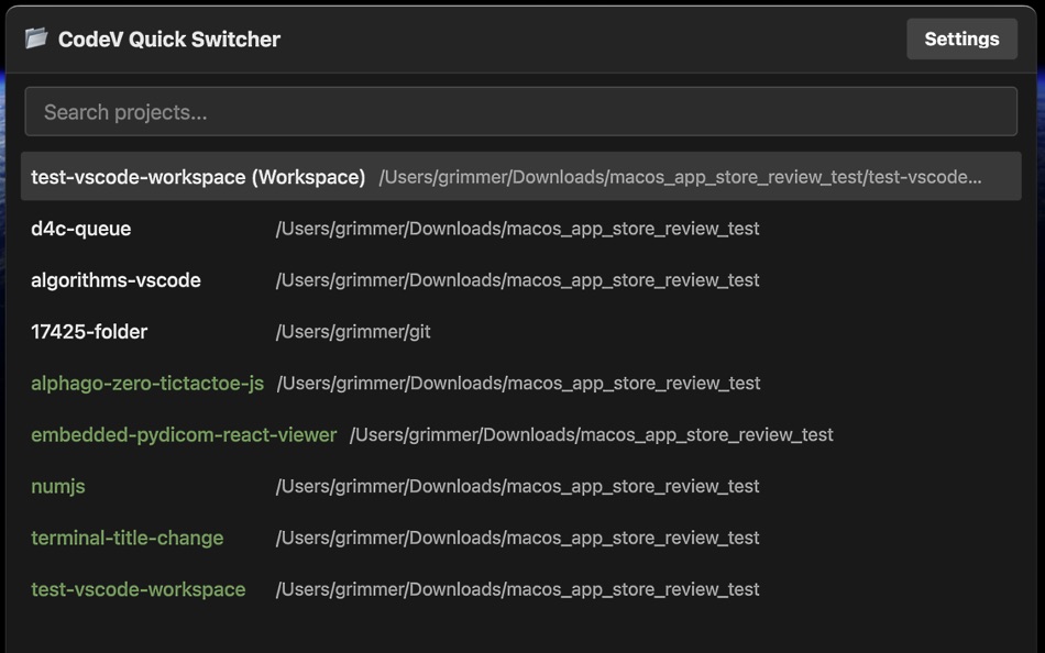 #2. CodeV - Quick Switcher (macOS) De: Kang Teng-Chieh