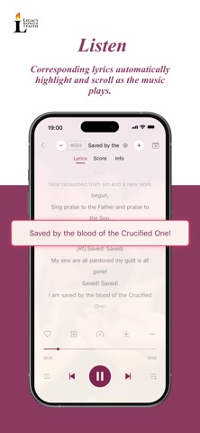 Legacy Hymns iPhone screenshot