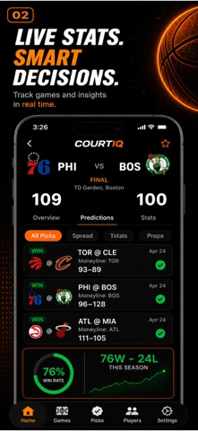 Ai Sports & NBA Tips: CourtIQ iPhone screenshot