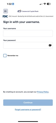 Commercial Capital Bank iPhone screenshot