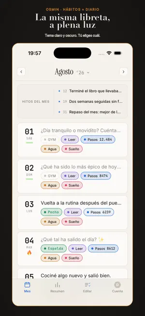 Osmin: Hábitos, Metas y Diario screenshot 4