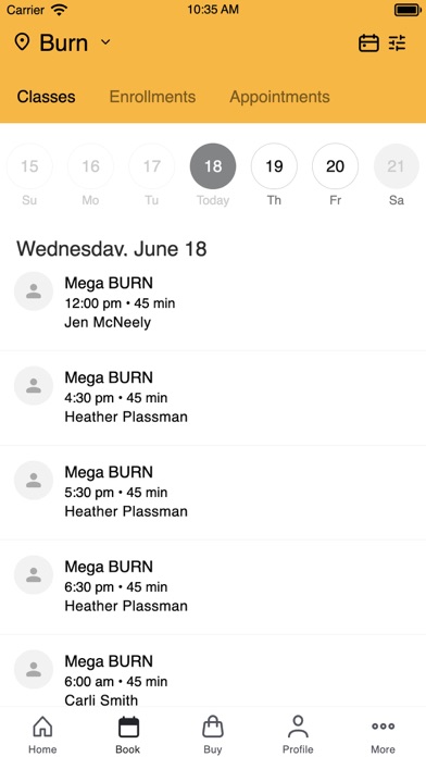 BURN  A Lagree Studio iPhone screenshot 2 - Health & Fitness app