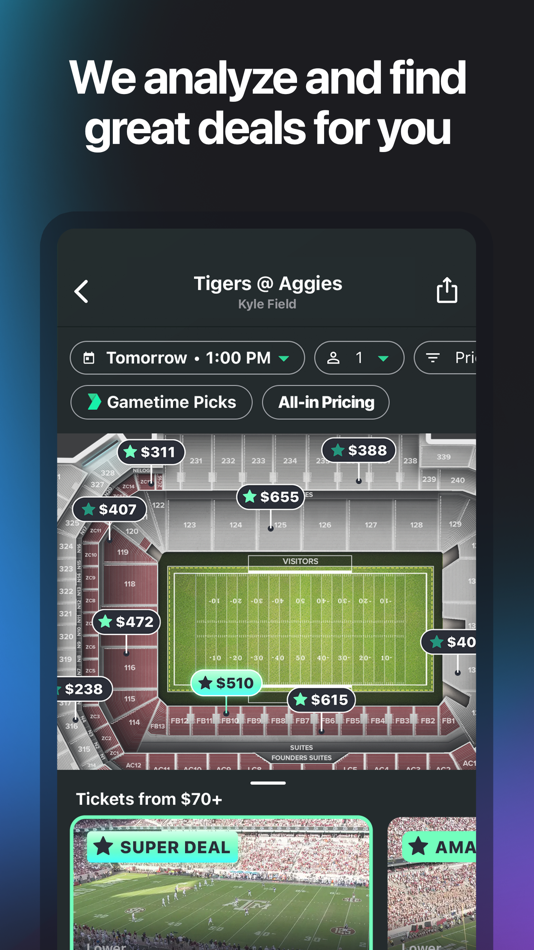 #1. Gametime - Last Minute Tickets (iOS) Podle: Gametime United Inc.