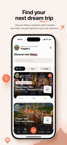 Wake Travel iPhone screenshot