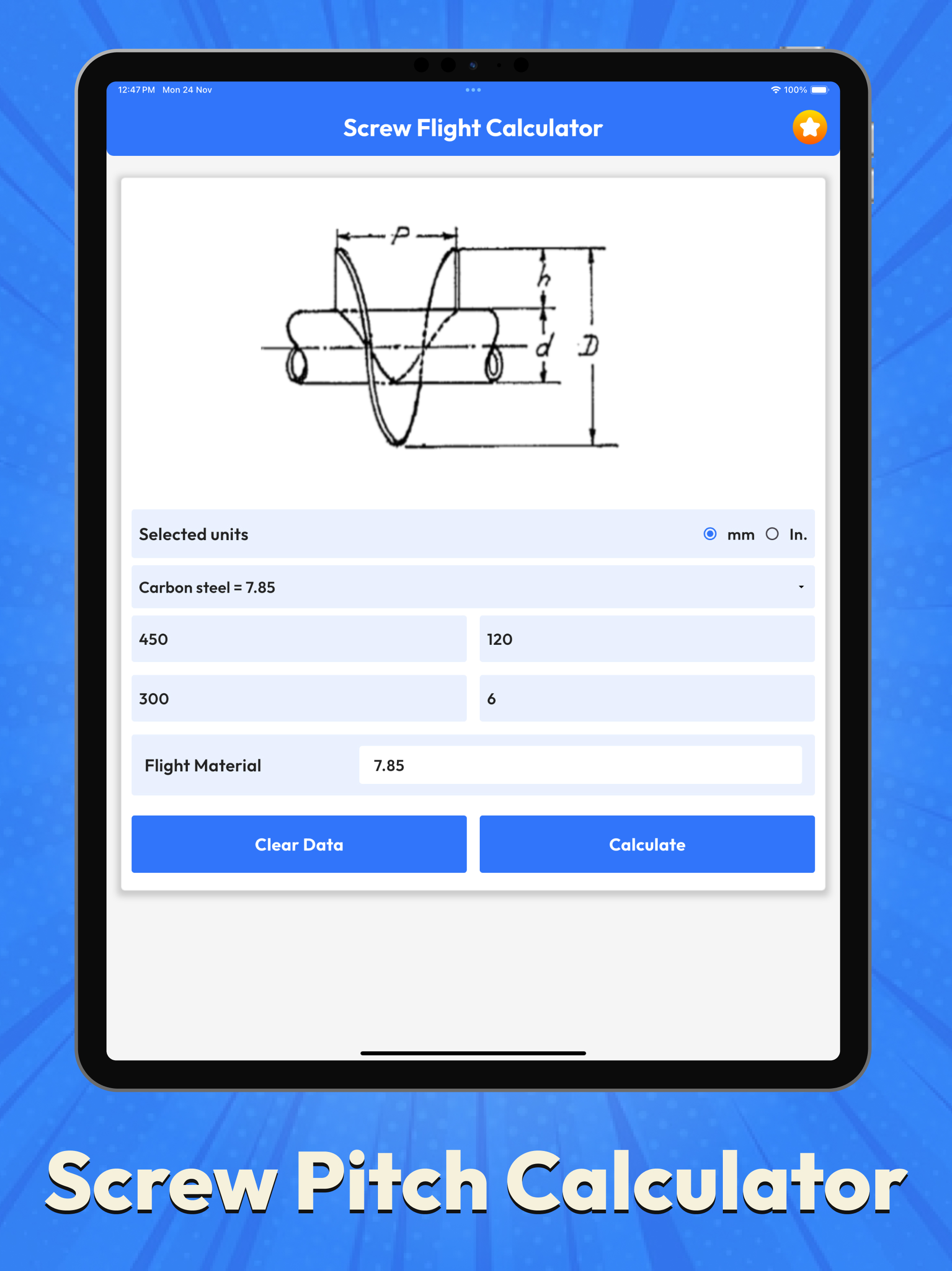 Screw Flight Calculator screenshot 7