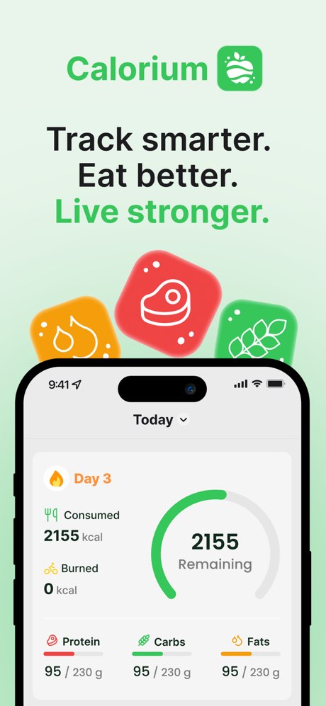 Calorium – AI Food Journal screenshot 1