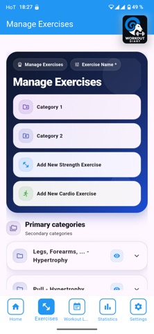 Workout Diary 1 iPhone screenshot