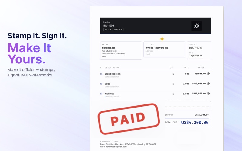 Smart AI Invoice Generator iPhone screenshot