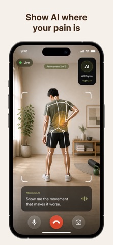 Mended - AI Physio Video Call iPhone screenshot
