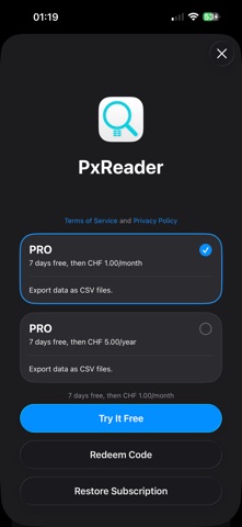 PxReader screenshot