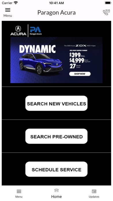 Paragon Acura DealerApp Screenshot
