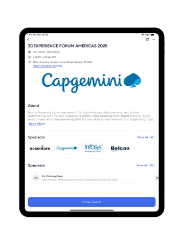 Dassault Systèmes NAM Events iPad screenshot