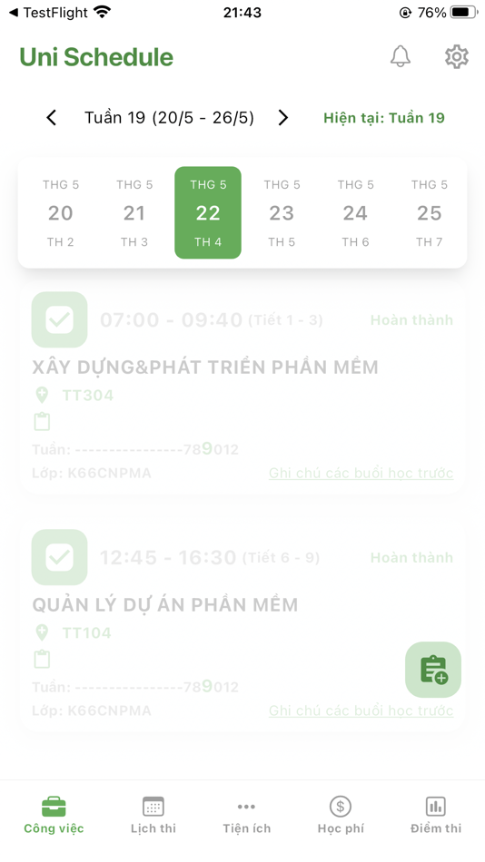 #3. Uni Schedule (iOS) 由: Hoang Vu Van