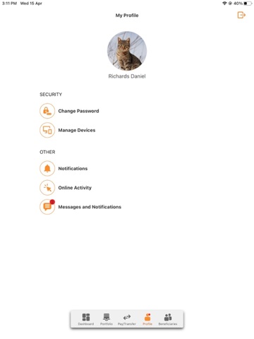 MyFidi iPad screenshot