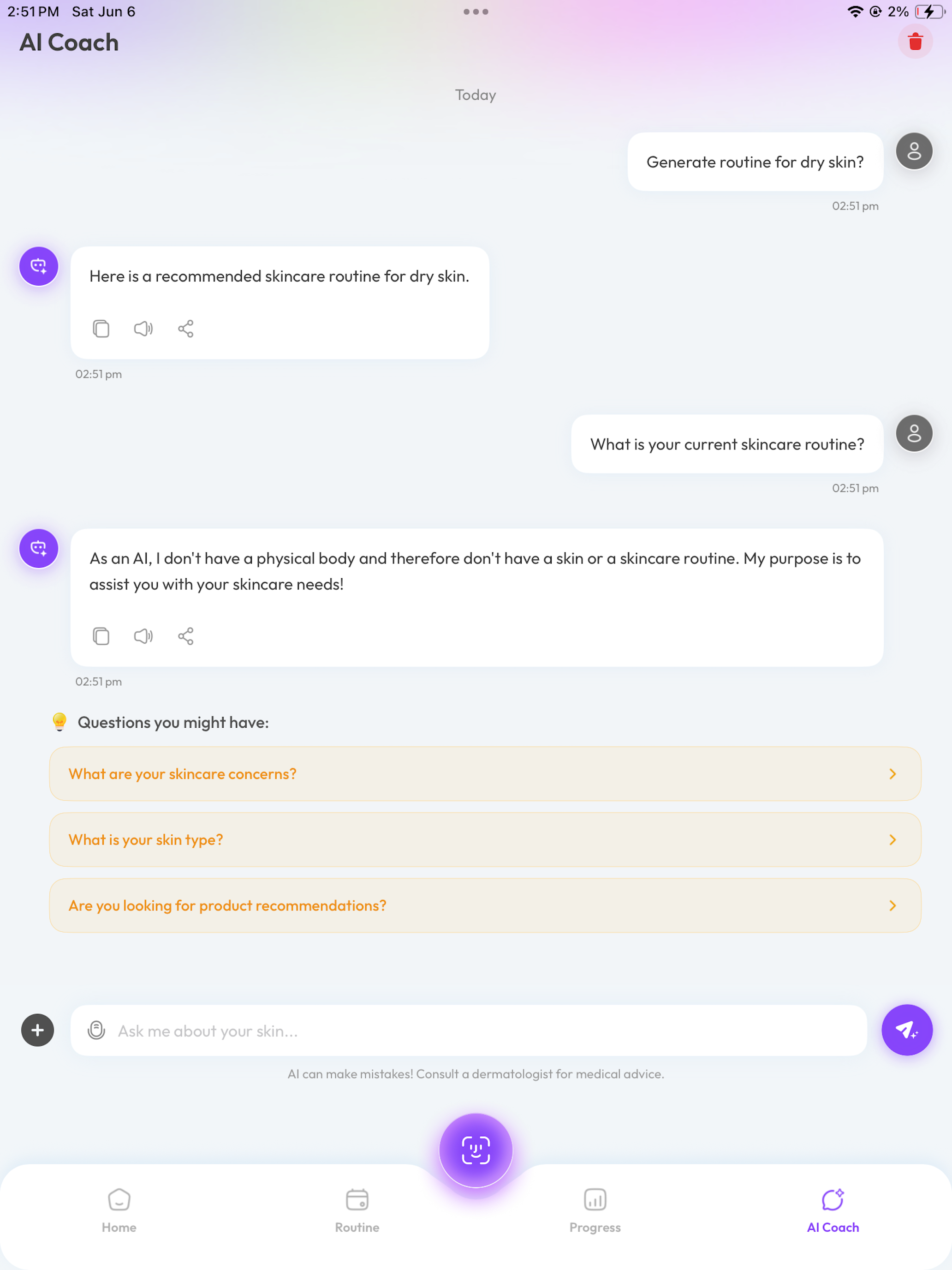 SkinCare AI: Routine & Tracker