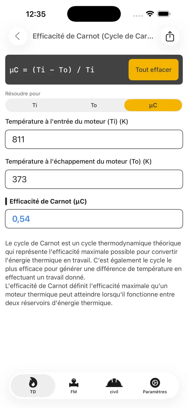 Screenshot #3 pour Calculateur thermodynamique