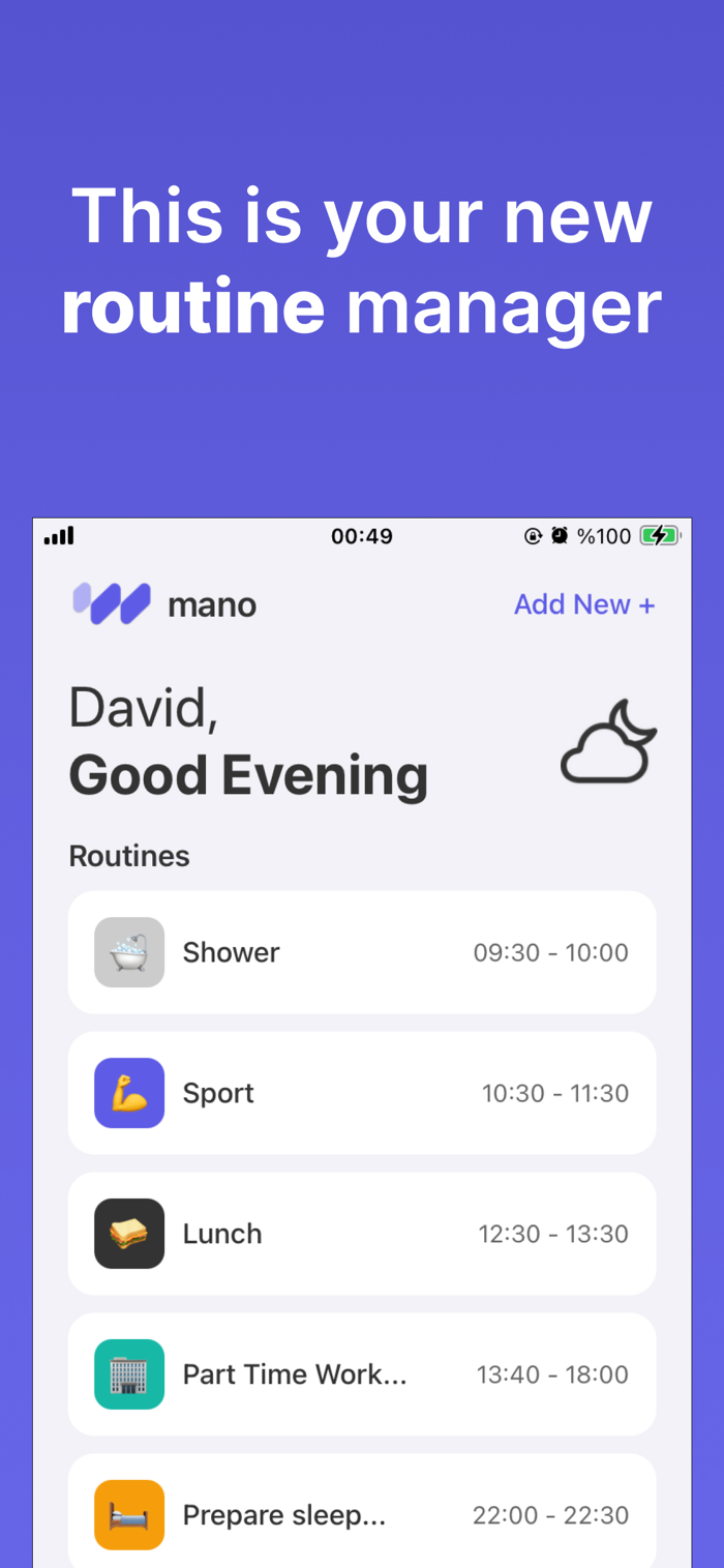 Create Routine - Mano
