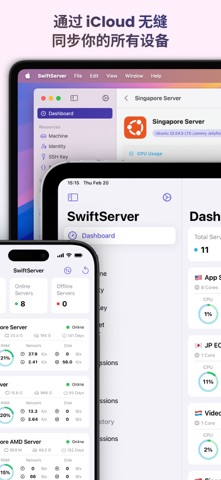 SwiftServer - 服务器监控 & SSH终端 screenshot