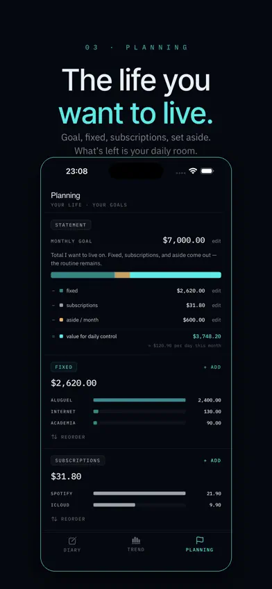 tack: daily spends. screenshot 4