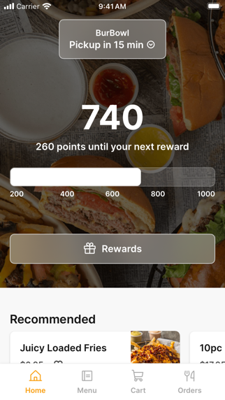Burbowl To Go app screenshot