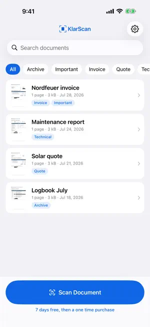 KlarScan: Document Scanner screenshot 1