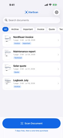 KlarScan: Document Scanner Screenshot 1 of 5