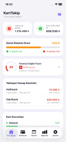 Kredi Kartı Yönetimi screenshot