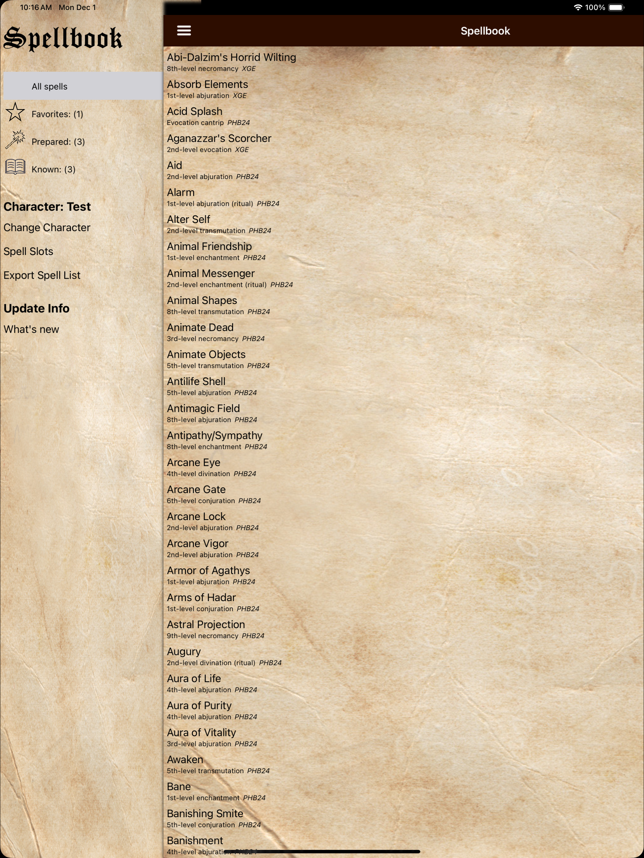 D&D Spellbook 5e