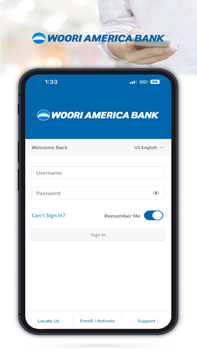 Woori America Bank Mobile Bank Screenshot