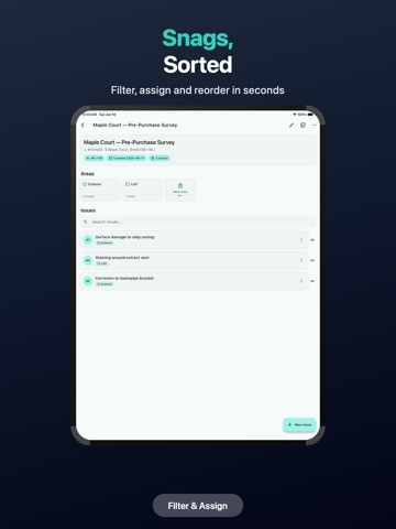 SnagLens AI: Site Audit & Snag iPad screenshot