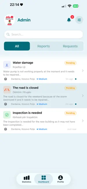 Alokomuna Admin screenshot 2