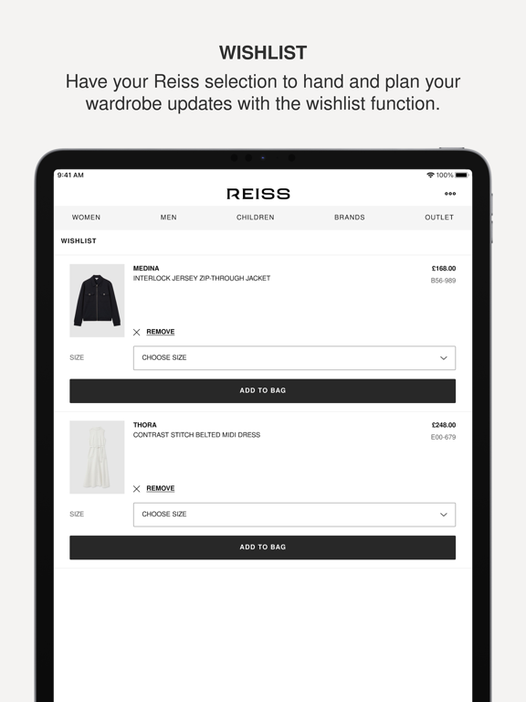 REISS iPad screenshot 4 - Shopping app