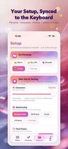 Amorykey - AI Rizz Keyboard iPhone screenshot