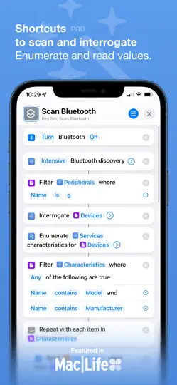 Capture d'écran de Bluetooth Inspector sur iPhone 4