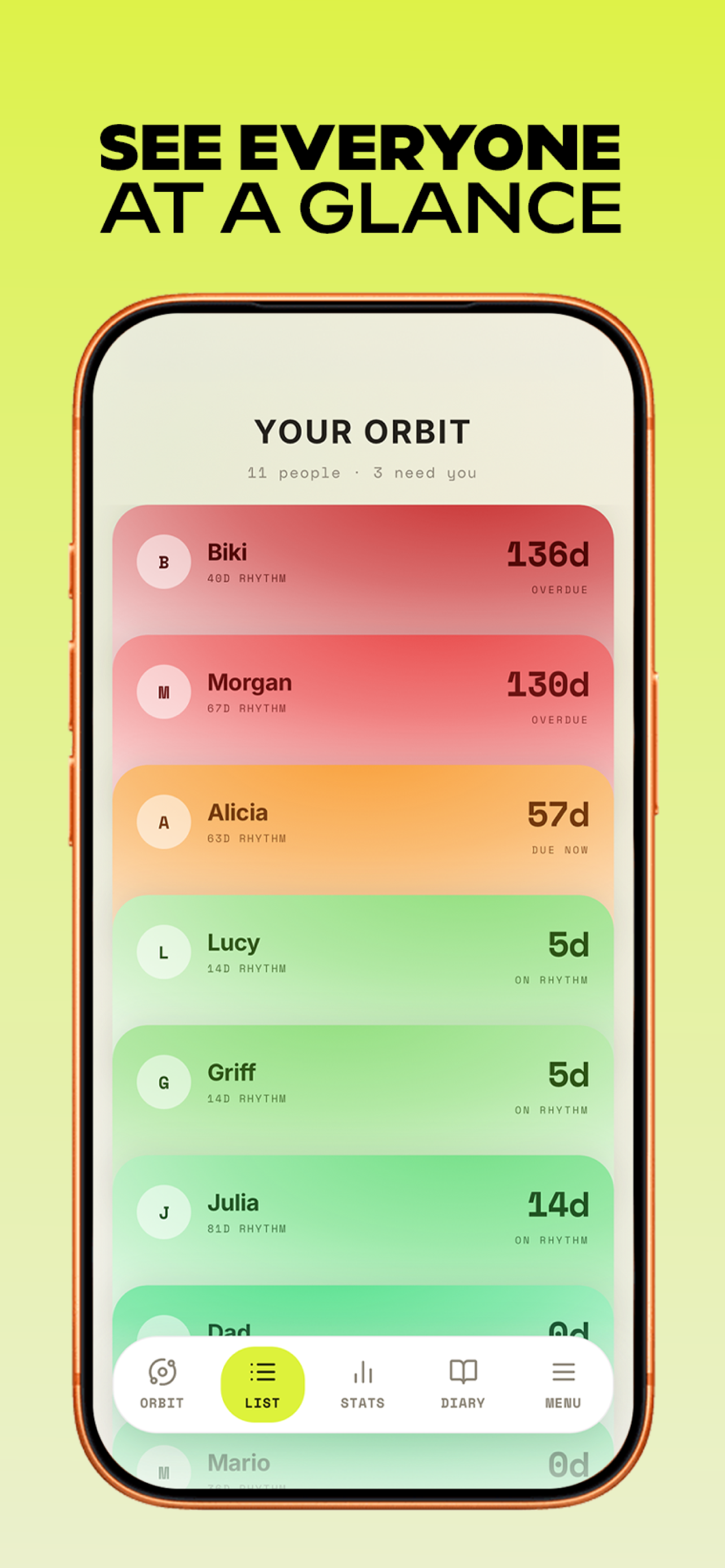Orbit: Friendship Tracker screenshot 3