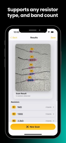 AI Resistor Color Code Scanner screenshot