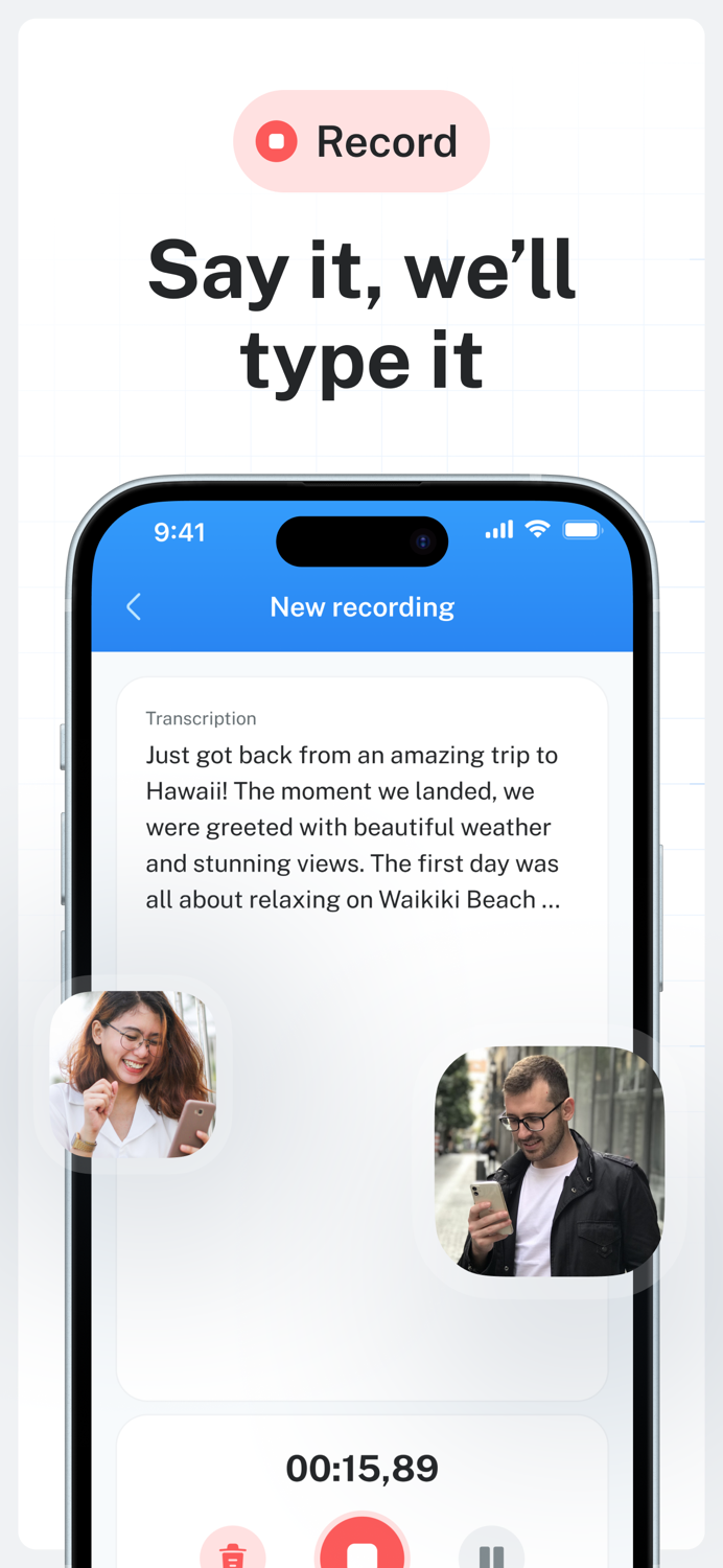 Zap Voice. Record  Transcribe