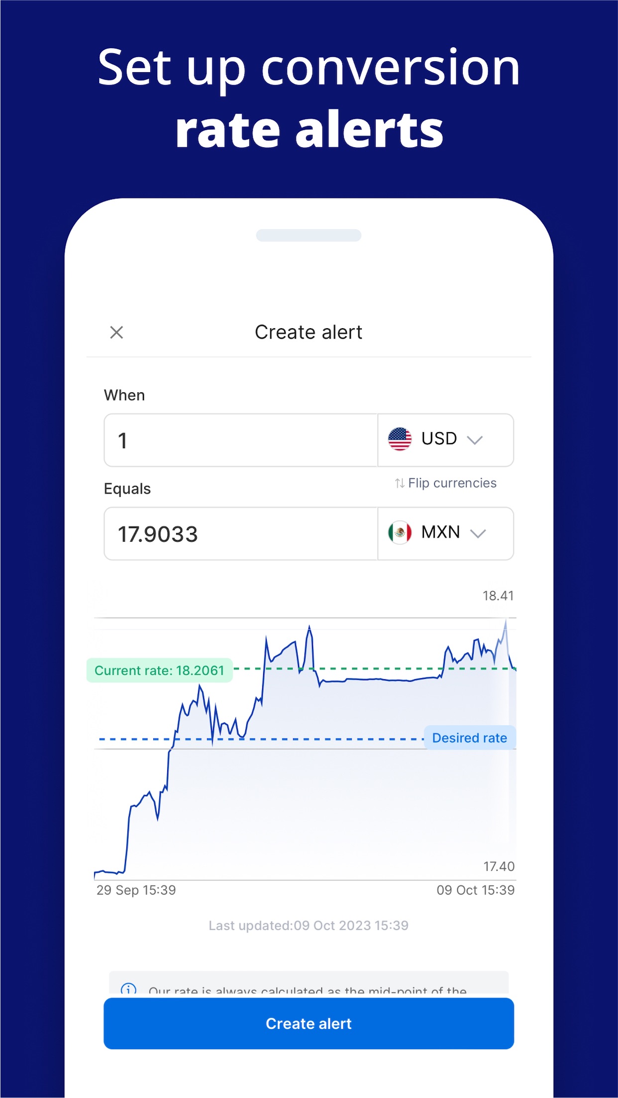 Screenshot do app Xe Currency & Send Money