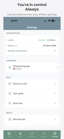 Listie - Meal Planner screenshot