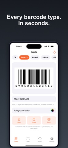 Barcoda – Barcode Generator iPhone screenshot