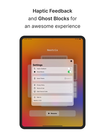 Neotris iPad screenshot